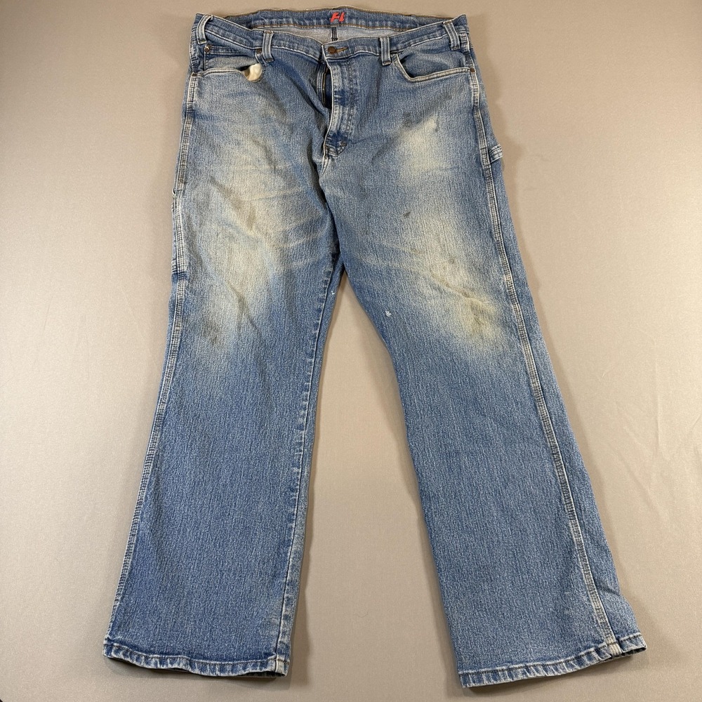 Dickies Jeans Mens 40x32 Light Wash Blue Carpenter Relaxed Fit Straight Workwear